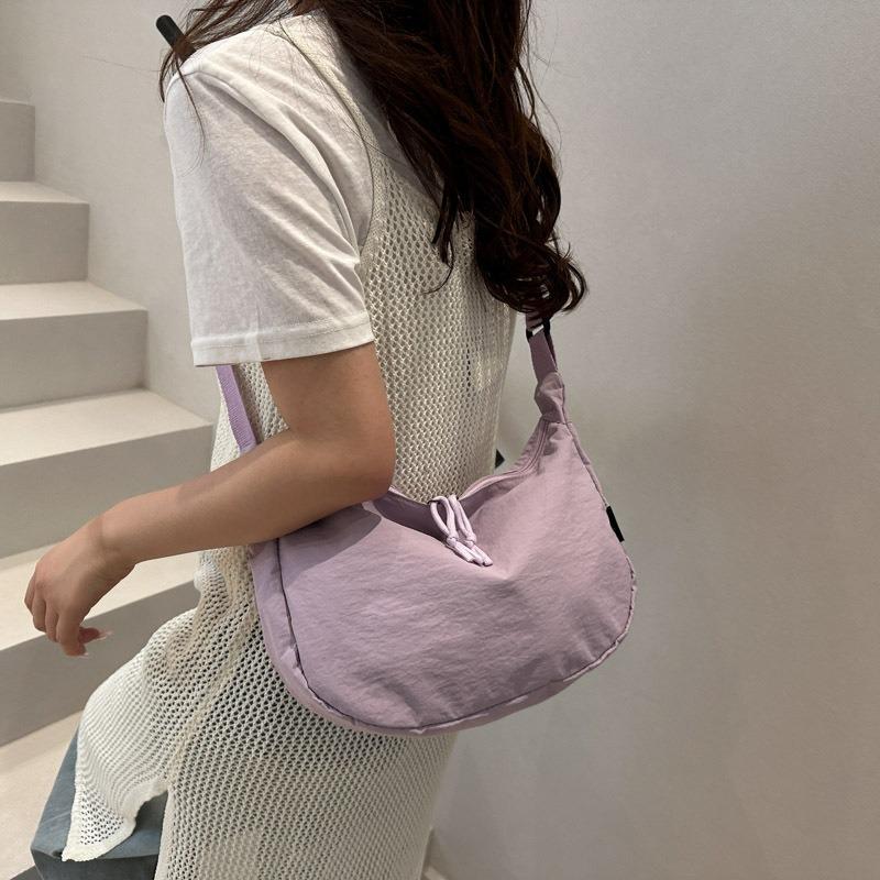 Large capacity solid color literary and leisure lazy style fashion shoulder messenger bag trendy versatile women's tote bag