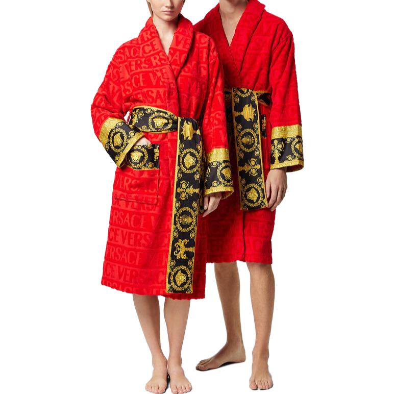 Versace I Heart Baroque Bath Robe Red Unisex Tops ZACJ00008-ZCOSP052-Z4003