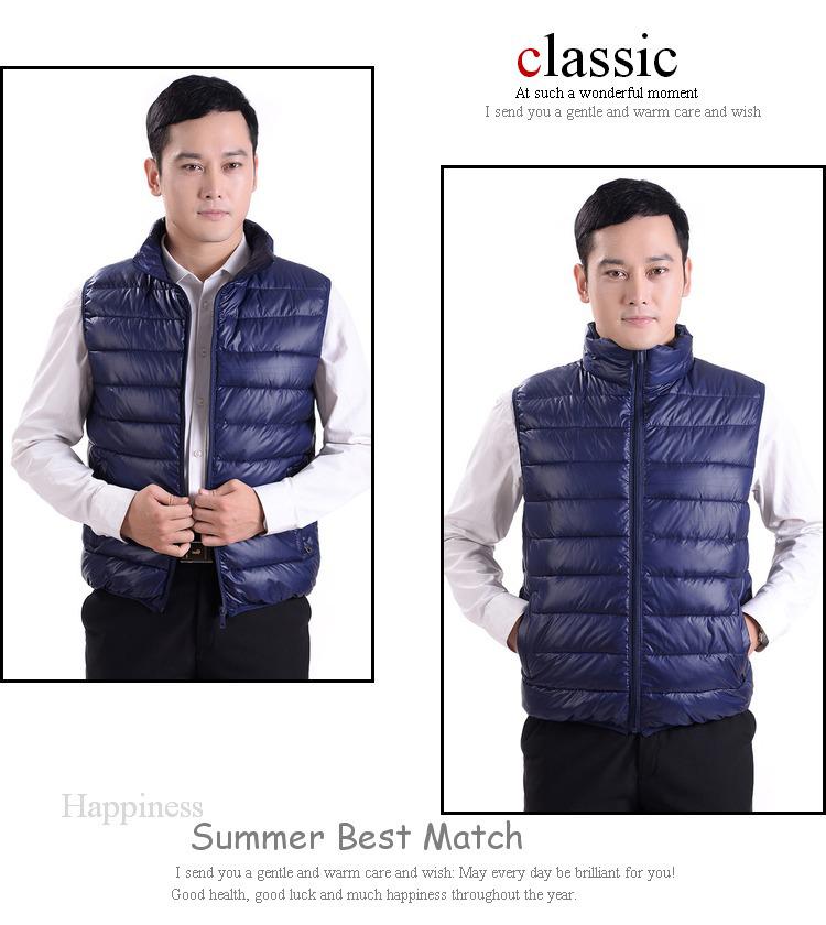 Men's Plus Size Lightweight Down Vest - Warm, Trendy Sleeveless Outerwear for Autumn & Winter