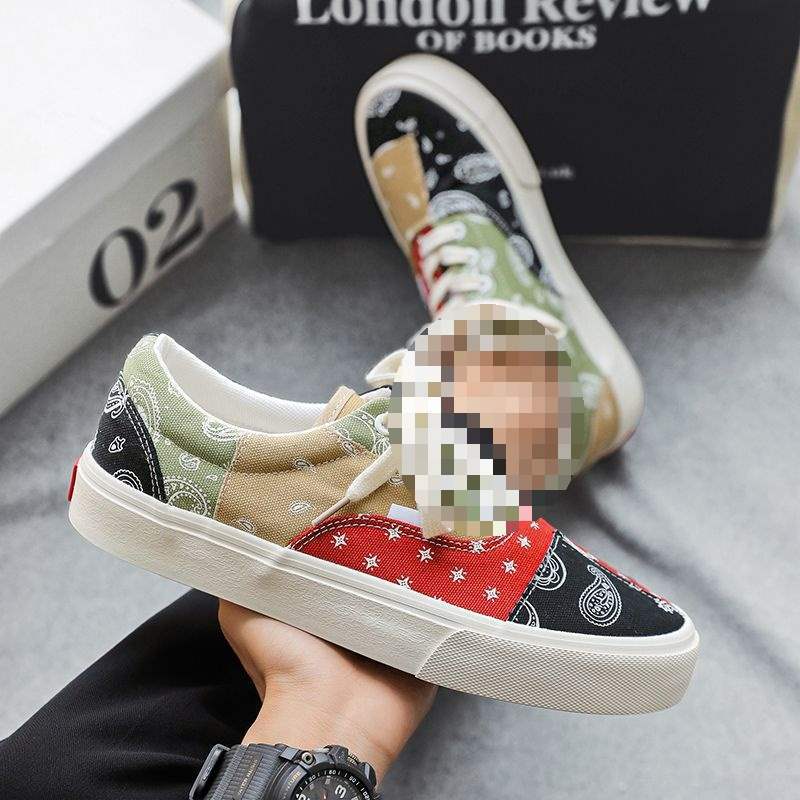 Nischen Herrenschuhe trendige Schuhe 2025 neue Cashewblüten Canvas Schuhe Herren Low-Top Koreanische Version trendige vielseitige Paar Board Schuhe