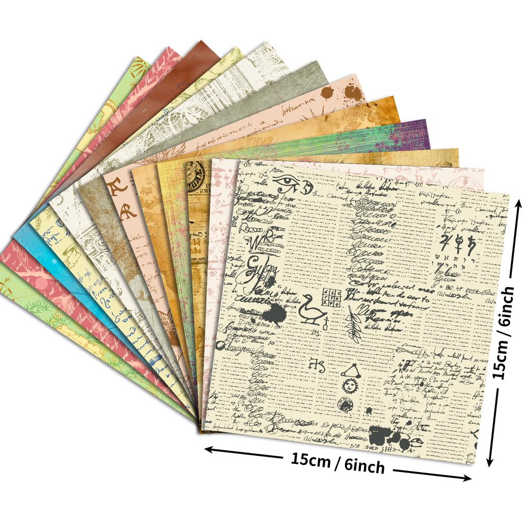 12 Sheets/Pack Retro Style Map Letter Paper Scrapbook Card Diy Making Vegetarian