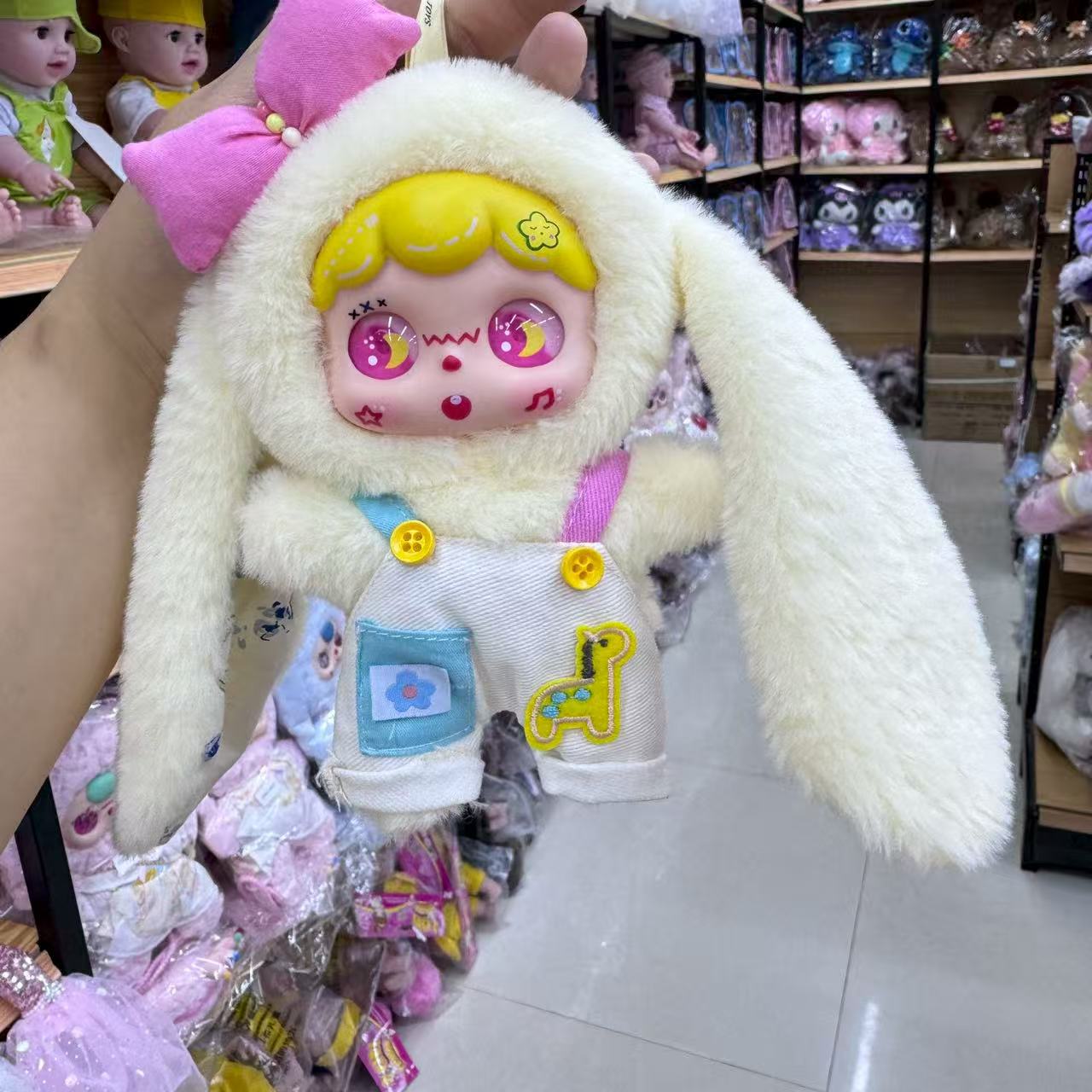 

Adorable Silicone Plush Hanging Toy Trendy Doll Gift for Girls Birthday Stuffed Animal Soft Cute Present синій