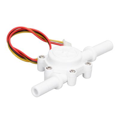 חיישן זרימה הול, מתג מים, מד זרימה, מד נוזלים DC3.5-24V 0.3-10 ליטר לדקה 25 ס"מ 180 מעלות G3/8