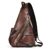 Single Shoulder Bagpack Genuine Leather Chest Bag Outdoor Riding Bag Chest Packs For Biker Men Male Sling Bags Cow Leather