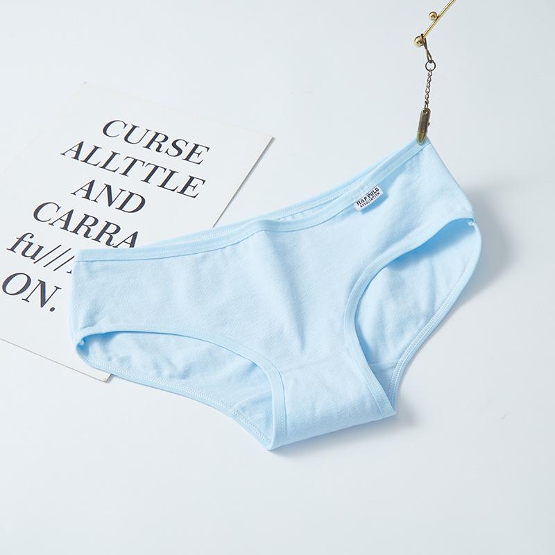 

A001 Женские трусы из чистого хлопка средней посадки однотонные – Конфетные цвета для студенток и девушек Large (L)