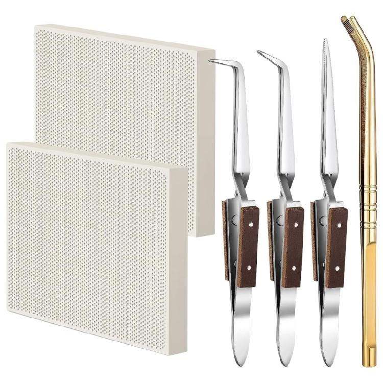 Versatile Jewelry Soldering Set Honeycomb Soldering Blocks Locking Tweezers 1