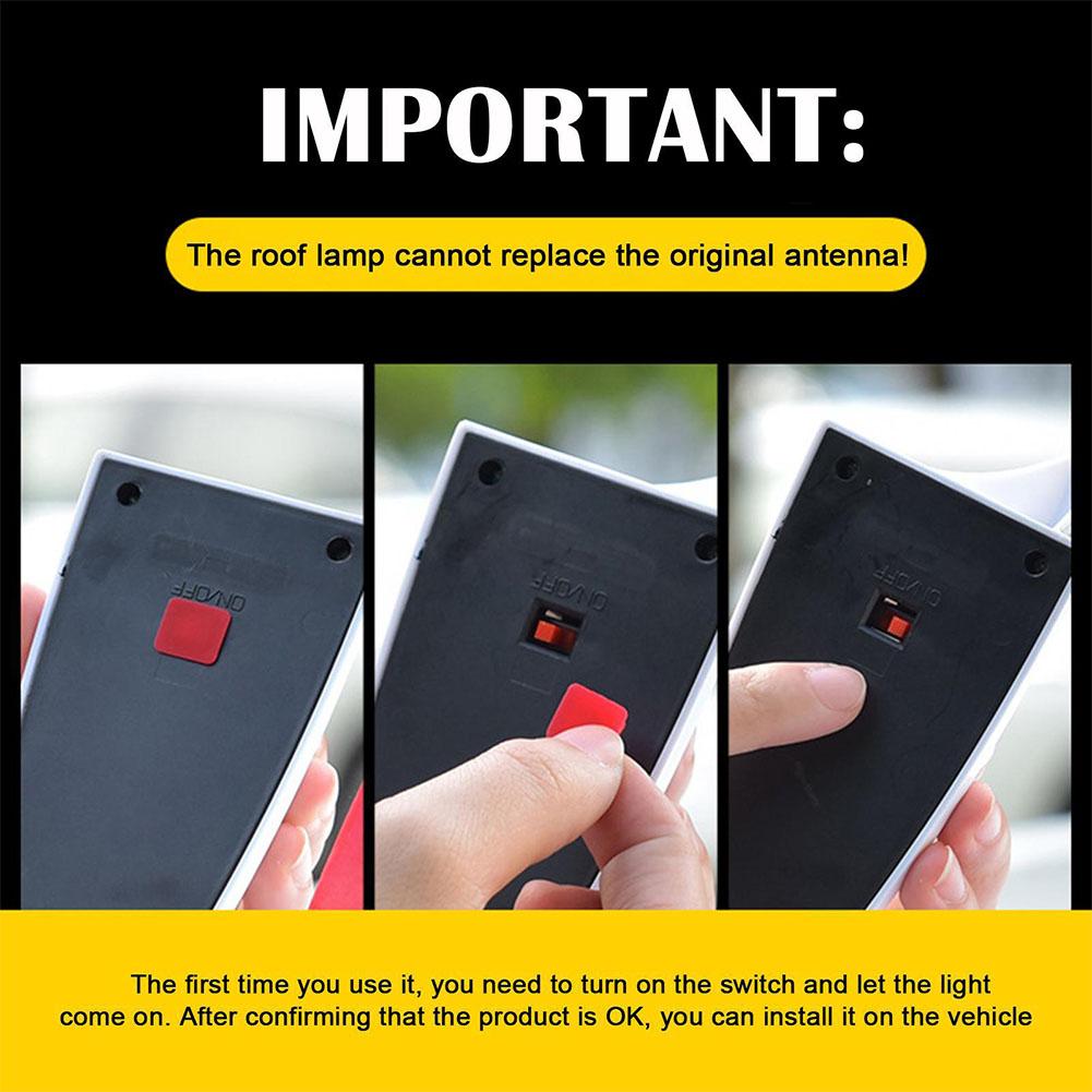 Car Auto Shark Fin Style Tail Warning Light Warning Light-emitting Tail Solar Double-side Light Light LED P0W9