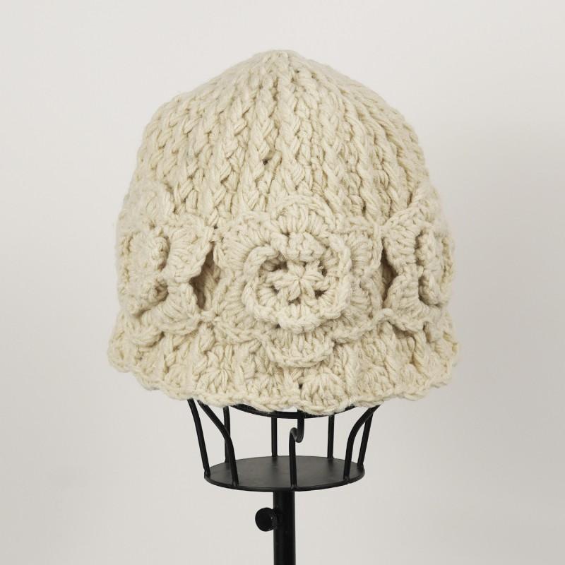 Handmade Knitted Bucket Hat Women Winter Warm Beanie Solid Color Street Style Foldable Cap