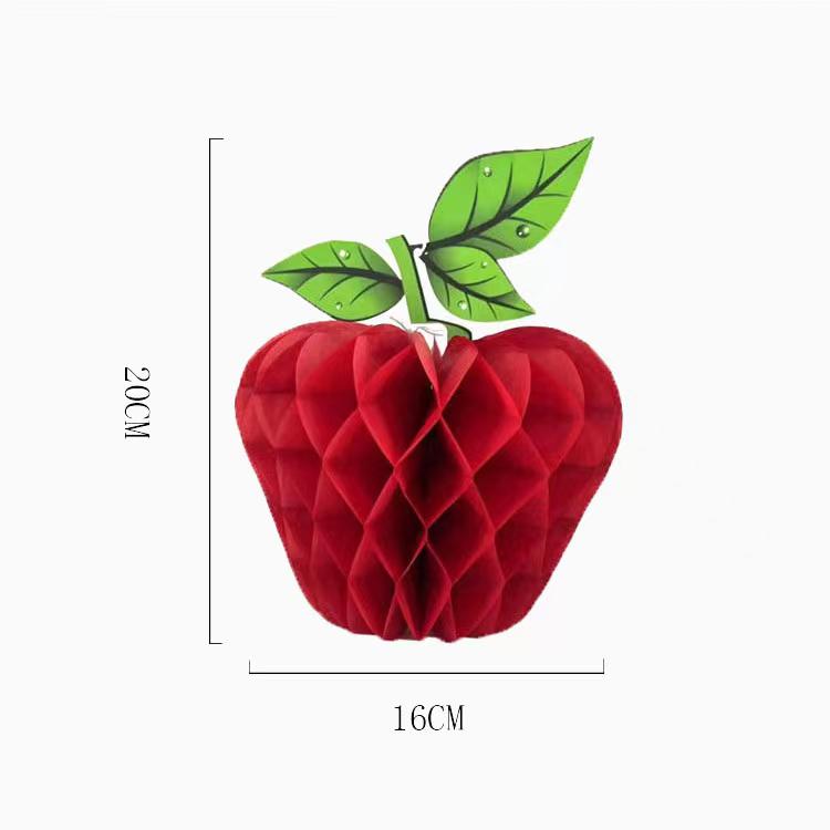 Spring Tropical Fruit Party Ceiling Decorations: Pineapple, Strawberry, Apple, and Grape Honeycomb Balls