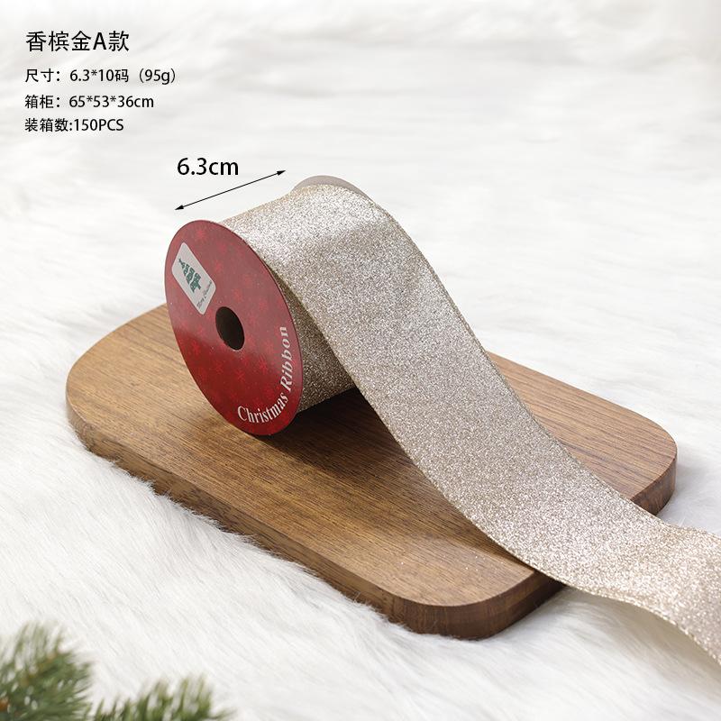 New Christmas Transparent Mesh Snowflake Ribbon Handmade Bowknot Props Gift Packaging Hanging Wall Hanging Interior Decoration