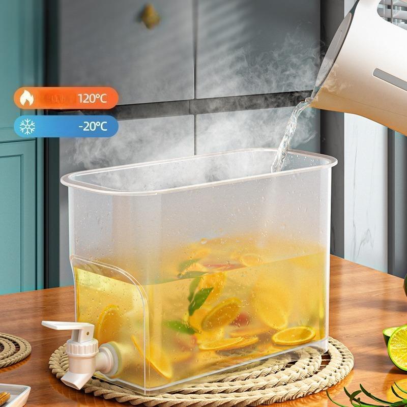 Refrigerator Water Pitcher with Faucet, Fruit Tea Ice Water Pitcher, Large Capacity Household Beverage Container.