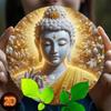 Metal Wall Art Vintage Buddha Round Sign Door Hanging Rustic Home Decor Entryway Garden Party
