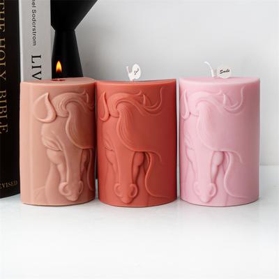 DIY Half Cylindrical Horse Head Statue Candle Silicone Mold Horse Sculpture Resin Mold Gypsum Concrete Cement Silicone Mold
