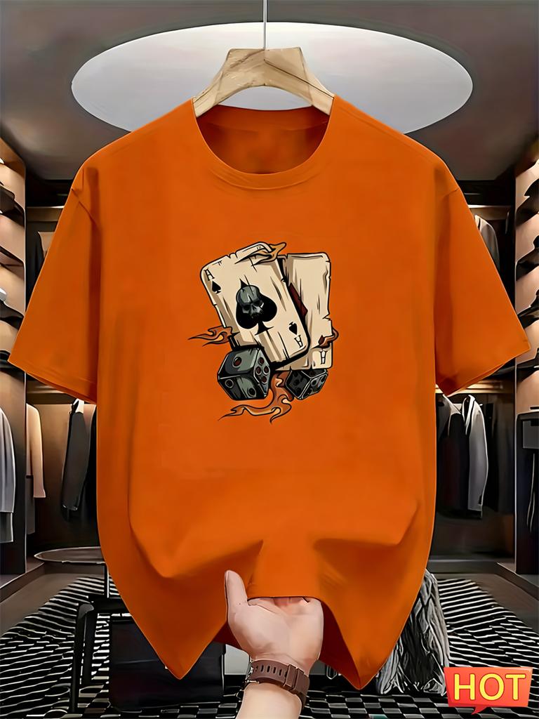 Simple Poker Dice Graphic T Shirts For Men Fashion Trendy Short Sleeve 3D Printed Tshirts Cool Oversized Streetwear Tees Tops
