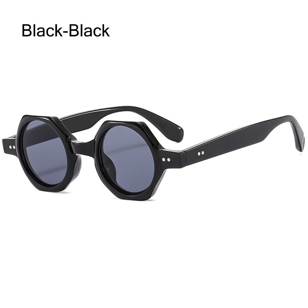 Polygon Square Sunglasses Hexagon Shades Eyewear for Women & Men Y2K Rivets Sun Glasses Clear Ocean Lens Sun Glasses UV400
