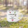 Best Teacher in The World Spanish Printed Mug Creative Coffee Cups Drinks Enamel Cup Vintage Handle Drinkware Gifts for Teacher