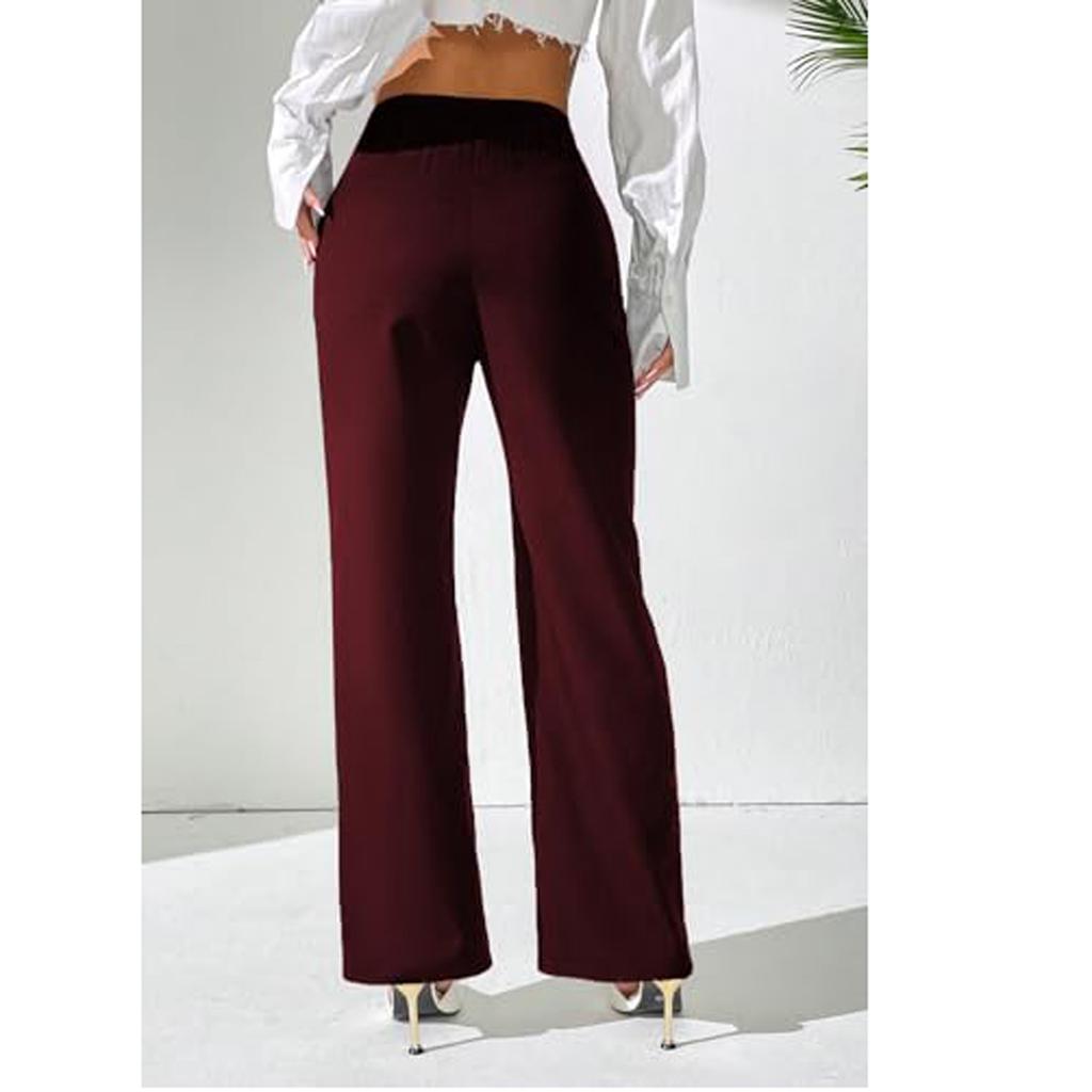 Women's Casual Fashion Solid-Color Loose Straight-Leg Pants