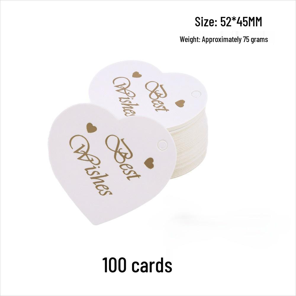 Heart-Shaped Cowhide Paper Blank Tag - Valentine's Day Red Label