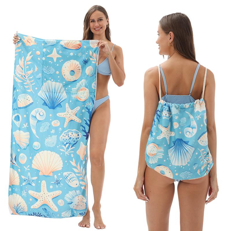 1PC Hot Selling Beach Towel Printed Towel Portable with Storage Bag Large Beach Towel Bath Towel Quick-drying Towel