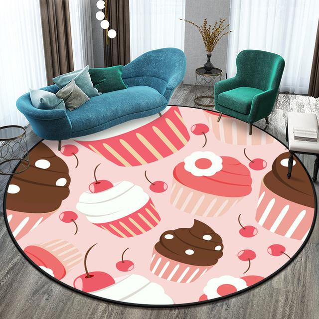 Cute Cartoon Pattern Round Carpet Floormat Living Room Carpet In Children 'S Crawl Play Area Washroom Floor Mat Area Rug Door Mat
