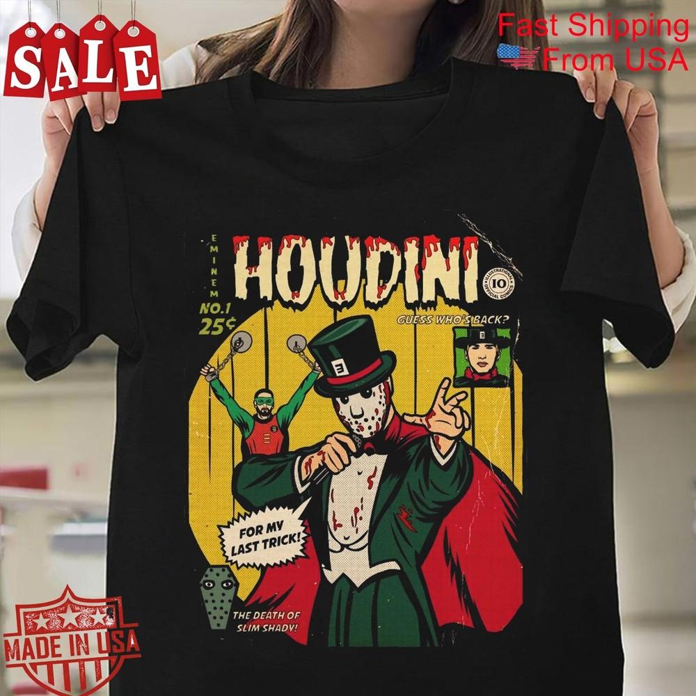 Новая футболка Eminem Houdini 2024 Подарок для фанатов Унисекс Футболка Унисекс S