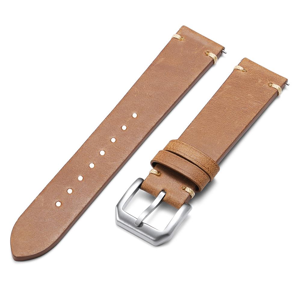 20/22mm Vintage Echtes Leder Uhrenarmband Nähte Rindsleder Uhrenarmband für Omega Uhren Handgelenkband Schnellverschluss Armband Gürtel