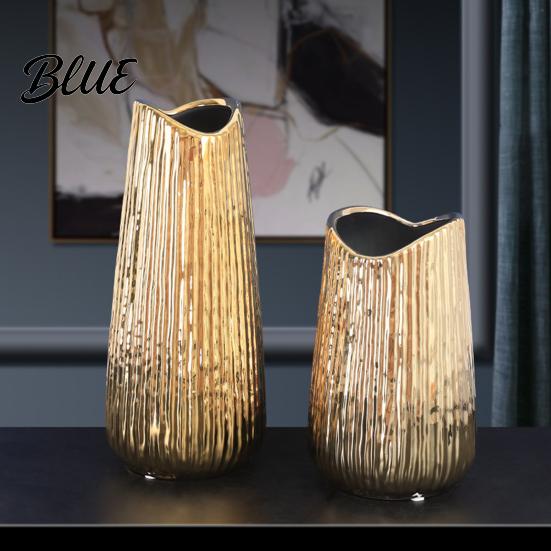 Ceramic Flower Vase Gold Vases Decorative for Fresh Flowers And Dried Arrangements