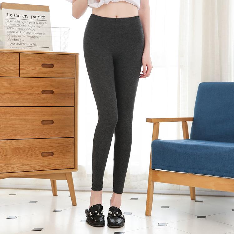 Leggings da Yoga Neri Elasticizzati in Modal da Donna - Taglie Forti, Lunghezza 3/4, Sottili per Primavera & Autunno