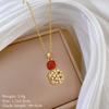 Multi-Element Style Copper Micro-Inlaid Necklace Combination Female Real Gold Electroplated Exquisite Collarbone Chain