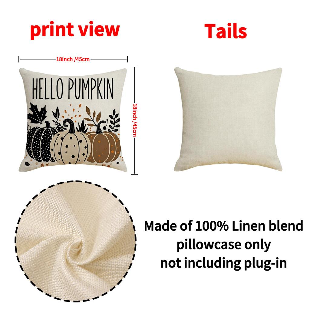 Thanksgiving New Cushion Cover Living Room Harvest Decoration Pumpkin Print Cushion Autumn Set Cushion Cover