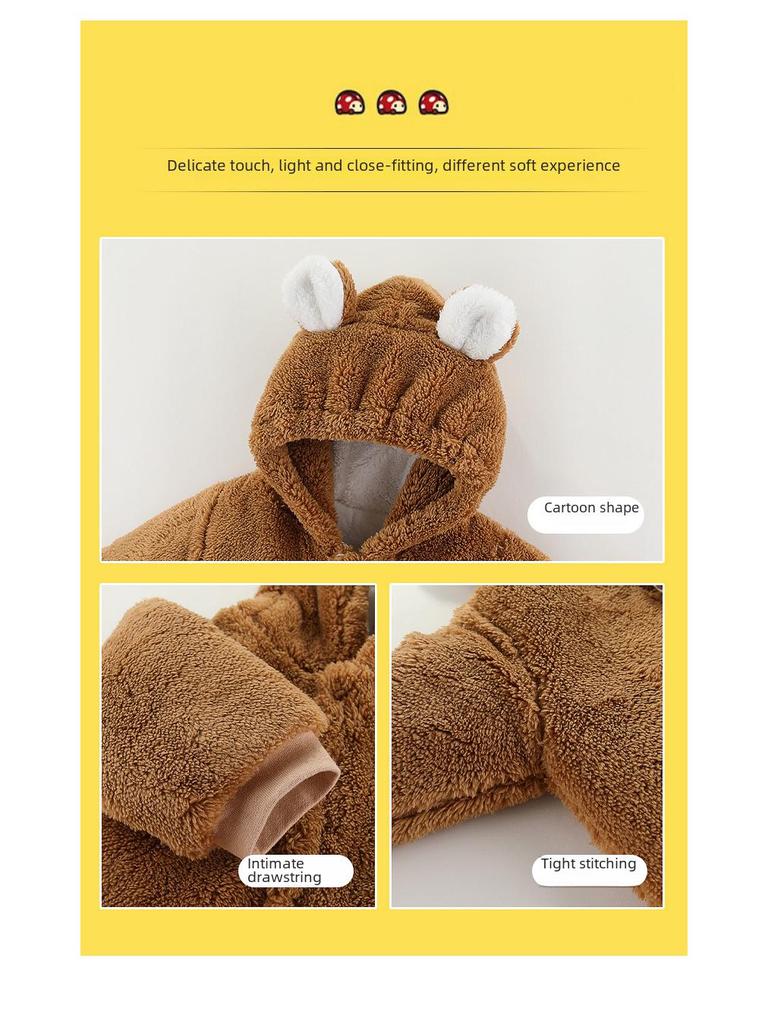 Thick, Warm Baby Cotton Romper for Autumn & Winter