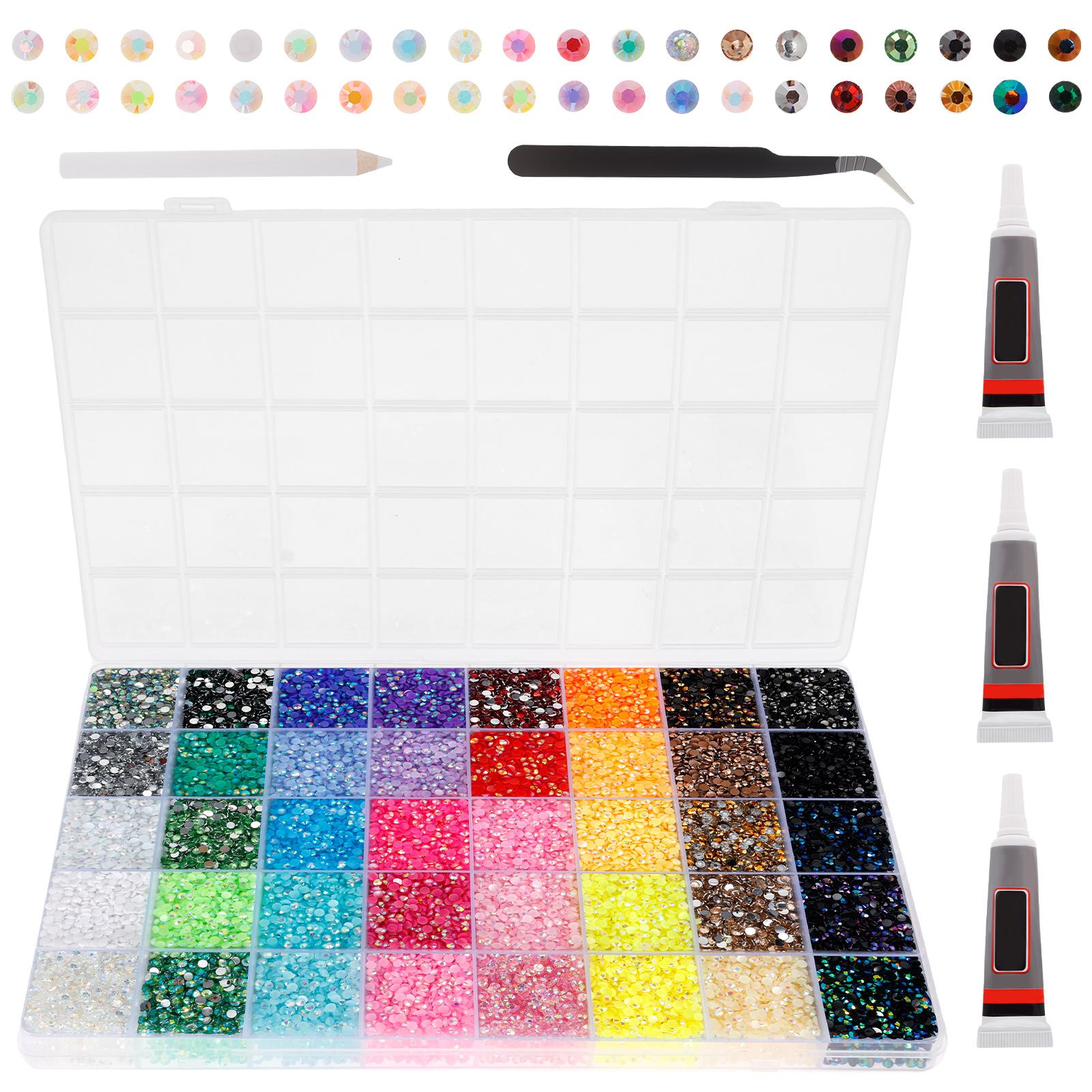 32000 шт. Смоляные Гелевые Стразы для Украшения Смешанных Цветов 3 мм Плоская Основа Камни для Алмазной Живописи Набор Страз для Ногтей Поделок