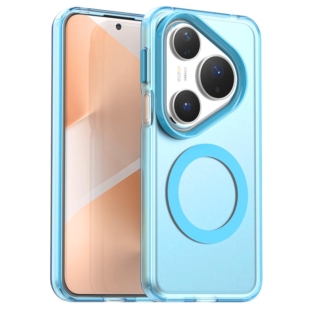 Magnetic Wireless Charging Case For Huawei Pura 80 Pro 80 Ultra P80 5G Cover Candy Colors Transparent Back Shell Fundas Coque