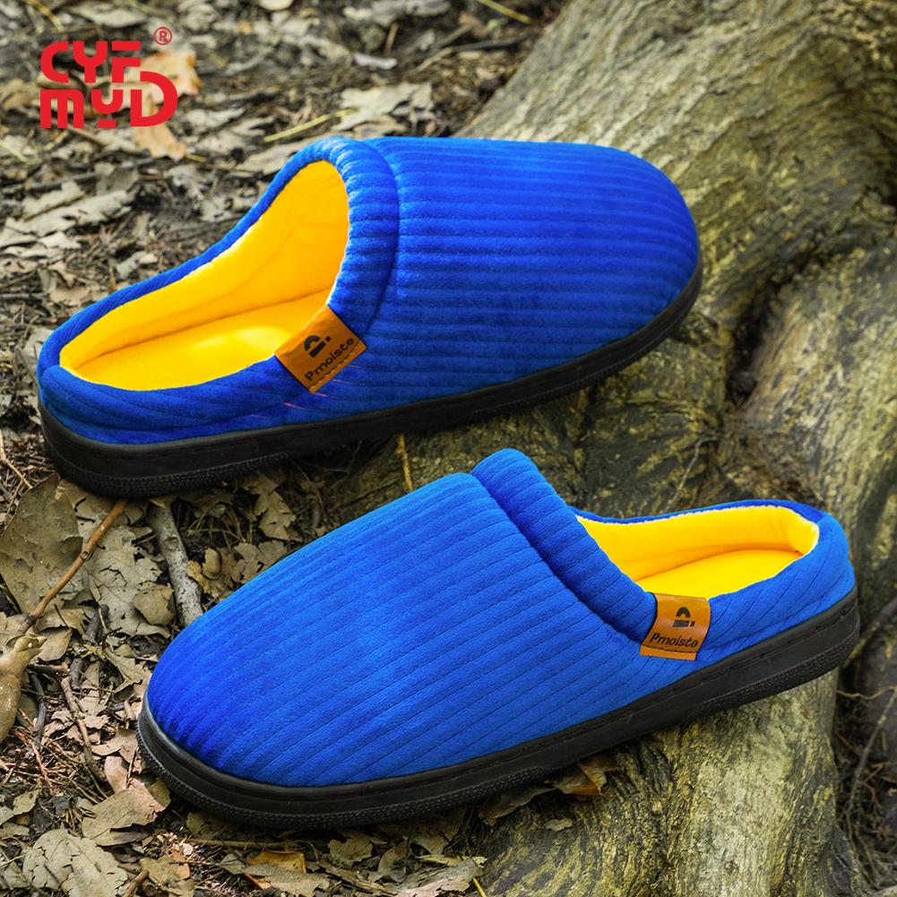 

Мужские прочные плюшевые уличные зимние тапочки с эффектом памяти - Дизайн в полоску и подошва из ТПР, Подходят для дома, кемпинга, путешествий, Теплые и мягкие, 42-43 синий