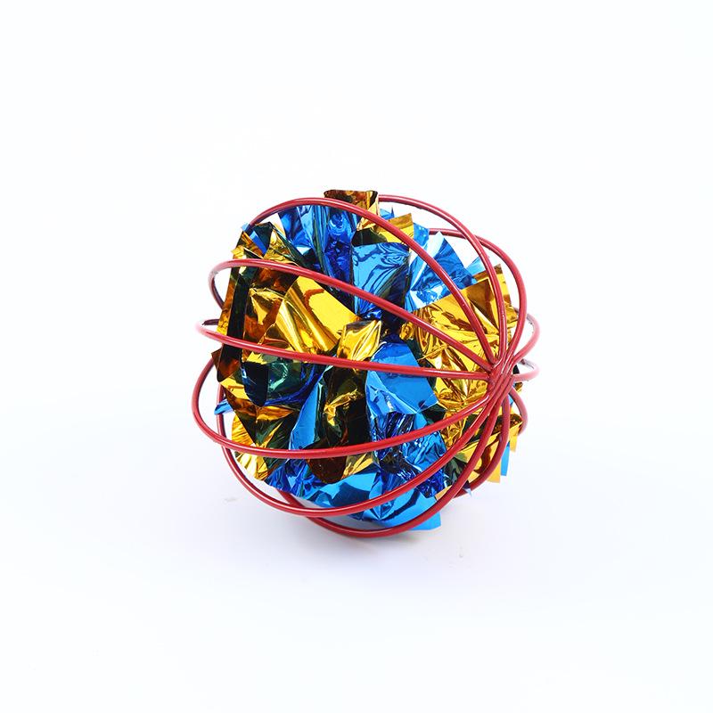 Interactive Cat Chase Toy: Crinkle Paper Ball In Sphere Cage for Self-Play