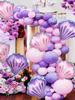 10-Pack of Shell-Shaped Aluminum Foil Balloons, 5 Mini Shell-Shaped Pink Balloons, 5 Mini Shell-Shaped Purple Balloons, Very Suitable for Birthday Pa