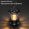 Portable Camping Lantern Rechargeable Retro Tent Light Waterproof COB Hanging Emergency Lamp For Outdoor Hiking Garden Fishing