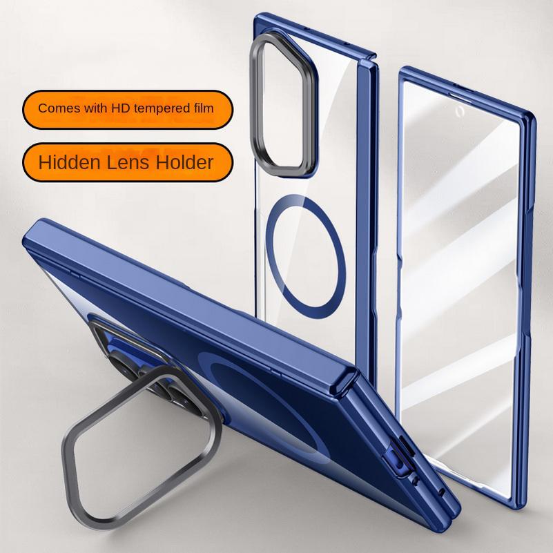 

Magsafe Magnetic Transparent Tempered Screen Glass Protector Case For Samsung Galaxy Z Fold7 Spring Hinged Holder Back Cover Galaxy Z Fold7