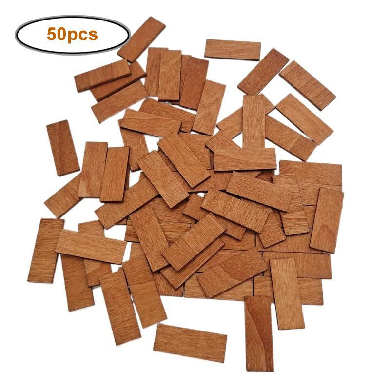 50pcs/lot Miniature Dollhouse Flooring Mini DIY Wooden Dollhouse Floor Boards Geometric Bamboo Furniture for Model Accessories
