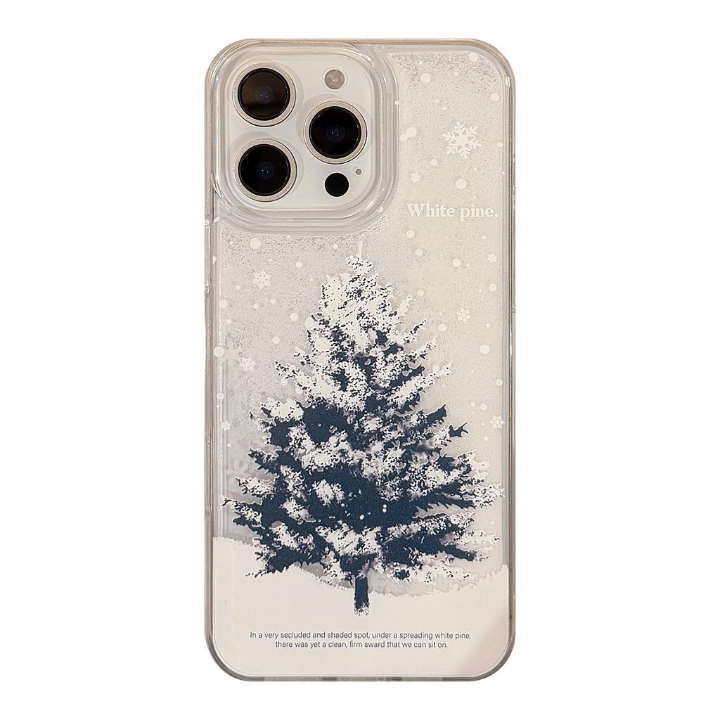 Pouzdro na mobil Snow Mountain Rime pro Apple 16 / 15 Pro Max / iPhone 14, tekutý písek, zimní atmosféra, 13, tvrdé