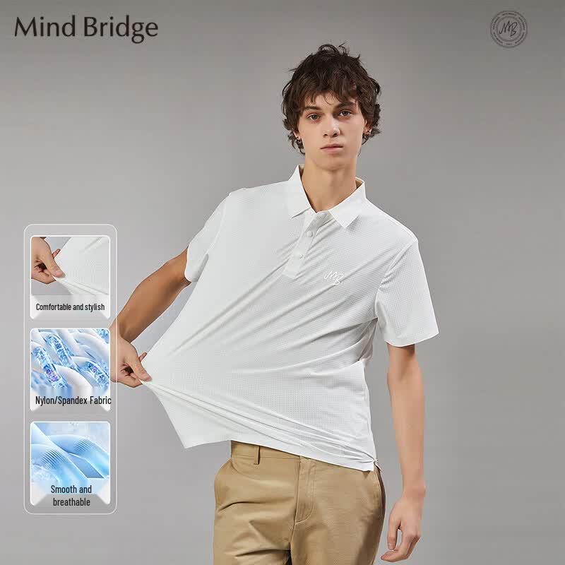 Mind Bridge Men s Waffle Knit Polo Shirt XL