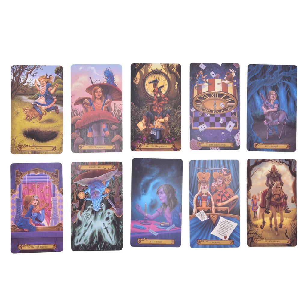 78 cartes de tarot du pays des merveilles, outil de divination, papier couché, jeu de société anglais pour débutants