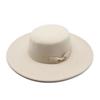 Retro British Style Bow Flat Top Top Top Hat Couple Men And Women Gentleman'S Hat Women'S Large Flat Brim Woolen Thermal Hat