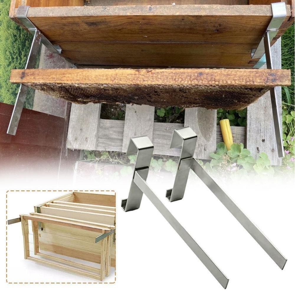 2pcs/set Stainless Steel Beekeeping Frame Support Holder Multifunctional Rustproof Bee Hive Storage Shelf Stable Bee Hive tool
