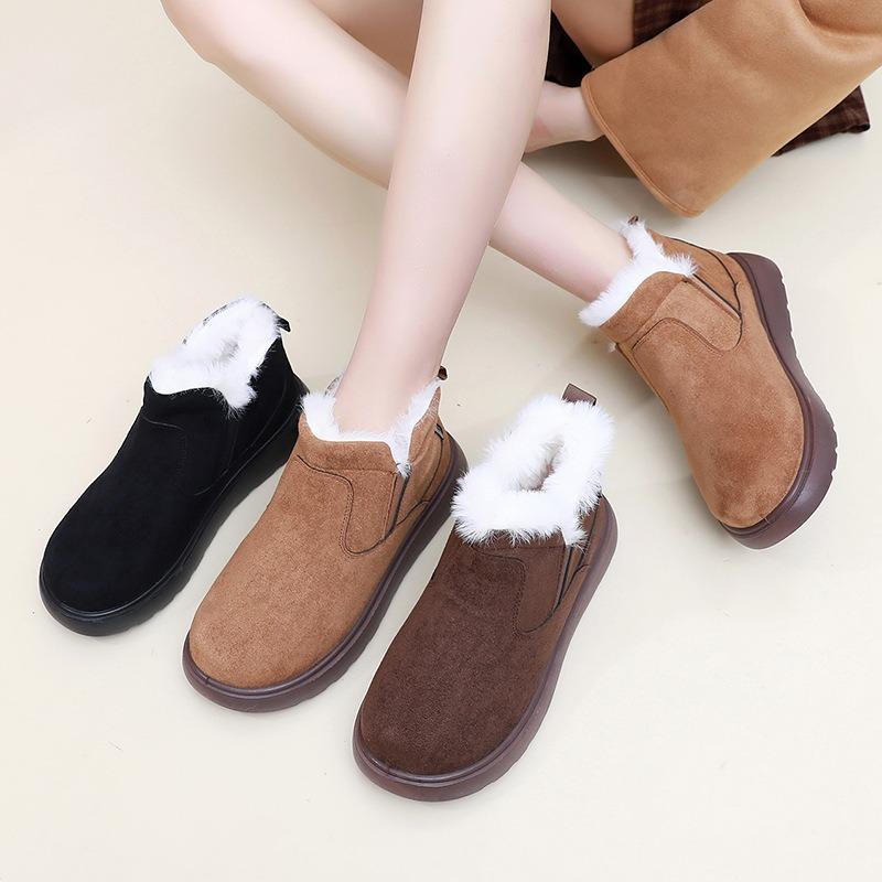 Women's Winter Snow Boots Faux Fur Lined Slip-Resistant Comfortable Casual Shoes with Arch Support Lightweight Warm Outdoor Walking Shoes for Women