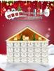 24-Day Christmas Advent Countdown Calendar Ornament Set for Home Decorations