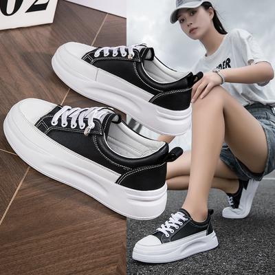 Lente en Herfst Kleine Witte Schoenen Dames Tide Studentenstijl Veelzijdig Muffin Hoogteverhoging Ademend Casual Sport Board Schoenen Dames