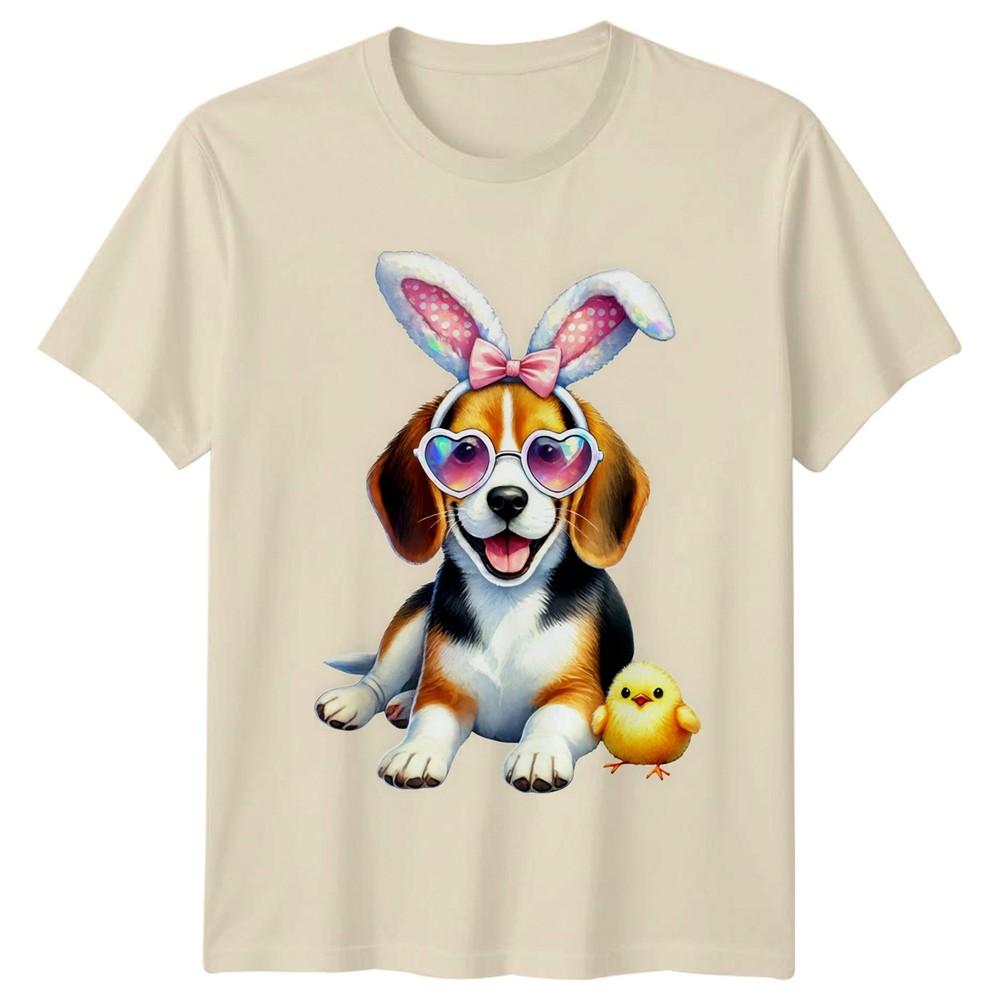 Beagle Puppy Wearing Bunny Ears And Unisexs TShirt Beagle Dog Easter Animal