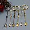 Mini Spoon Keychain Lightweight Teaspoon Pendant Key Ring for Filling Salt Vials Outdoor Camping Hiking Use