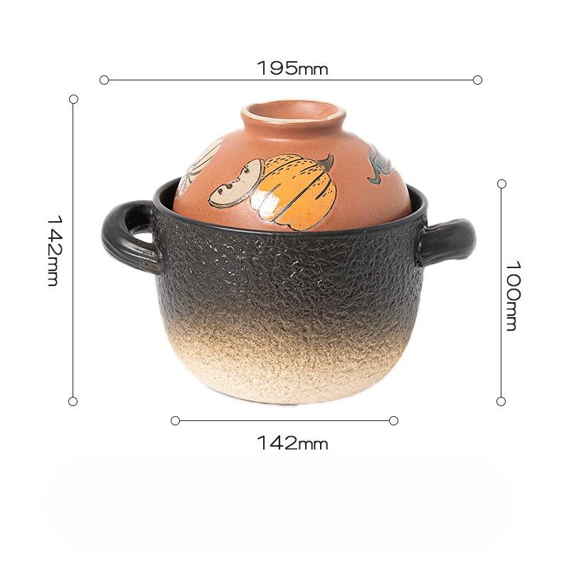 Суп-запеканка на открытом огне с рисом в глиняном горшке Креативная расписная супница с крышкой «два в одном» для домашнего использования Одна